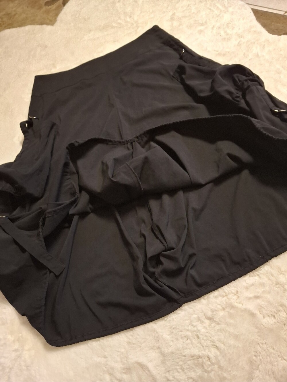 Alison Sheri Black Gothic Utility Skirt D-Ring Pocket Stretch Women Size X-Large - Picture 10 of 16